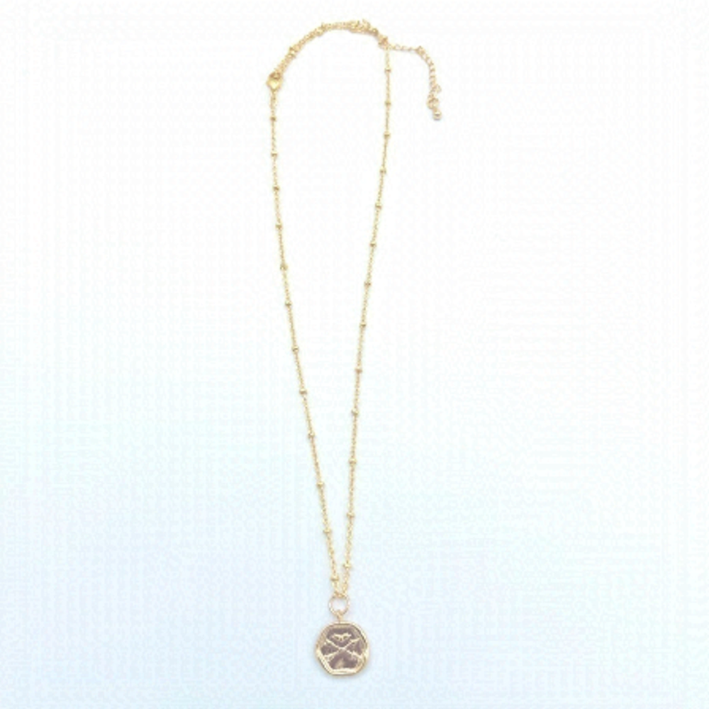 𝅺GOLD plated satellite chain with a gold disc charm.